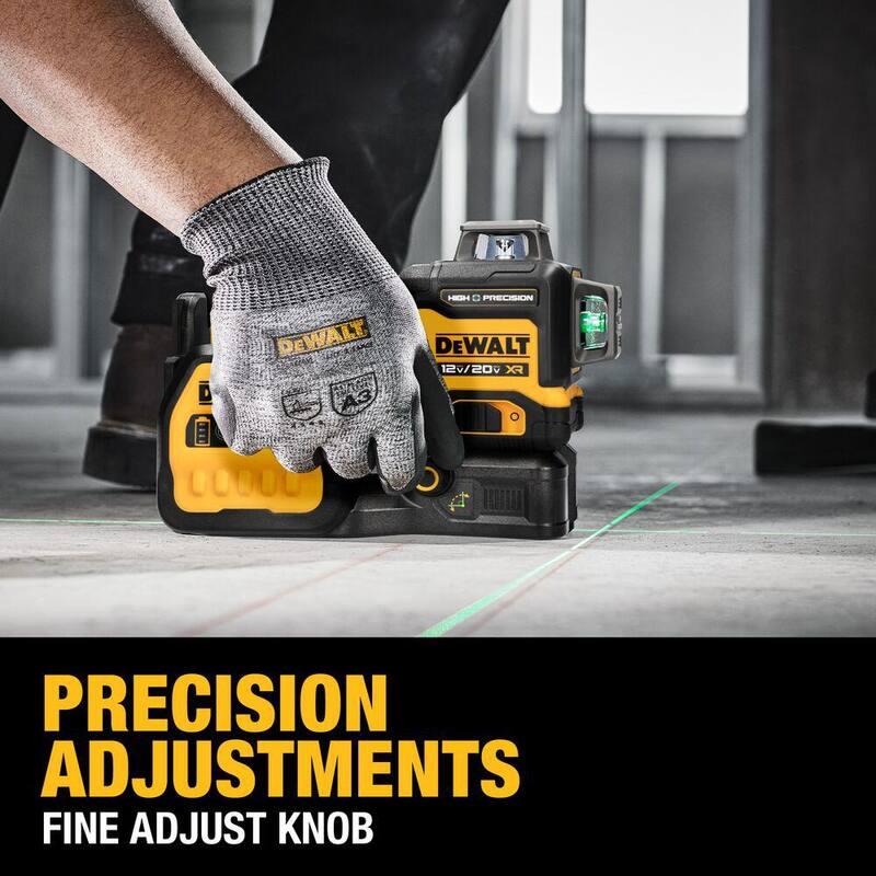 DEWALT 230 ft. Green Self-Leveling 3-Plane Laser Level Kit with 20-Volt 2.0 Ah Battery, Charger, Detector and Kitbox - DCLE34033D1