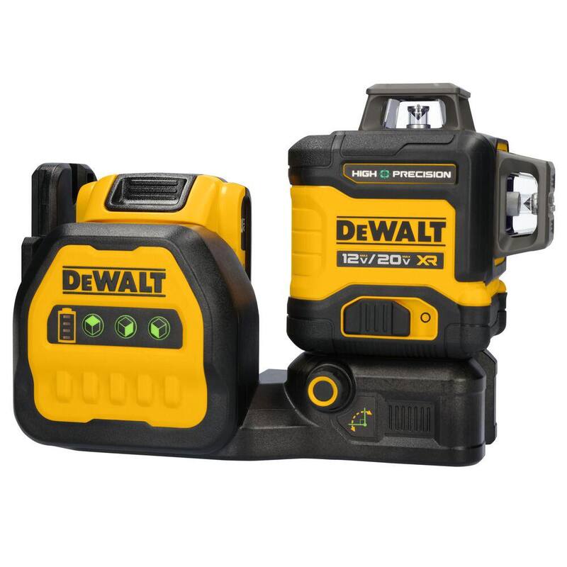 DEWALT 230 ft. Green Self-Leveling 3-Plane Laser Level Kit with 20-Volt 2.0 Ah Battery, Charger, Detector and Kitbox - DCLE34033D1