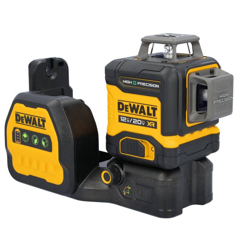 DEWALT 230 ft. Green Self-Leveling 3-Plane Laser Level Kit with 20-Volt 2.0 Ah Battery, Charger, Detector and Kitbox - DCLE34033D1