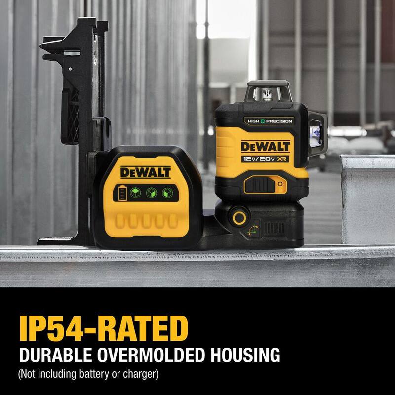 DEWALT 230 ft. Green Self-Leveling 3-Plane Laser Level Kit with 20-Volt 2.0 Ah Battery, Charger, Detector and Kitbox - DCLE34033D1