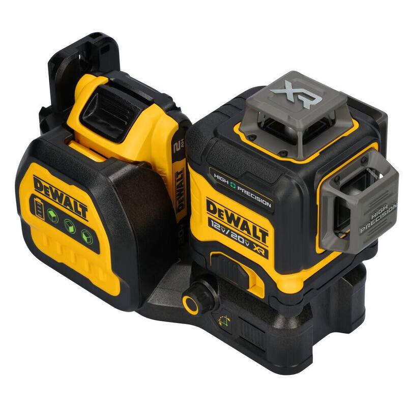 DEWALT 230 ft. Green Self-Leveling 3-Plane Laser Level Kit with 20-Volt 2.0 Ah Battery, Charger, Detector and Kitbox - DCLE34033D1