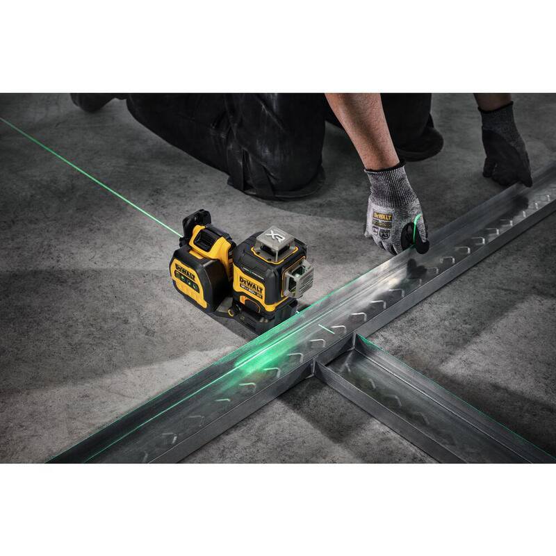 DEWALT 230 ft. Green Self-Leveling 3-Plane Laser Level Kit with 20-Volt 2.0 Ah Battery, Charger, Detector and Kitbox - DCLE34033D1