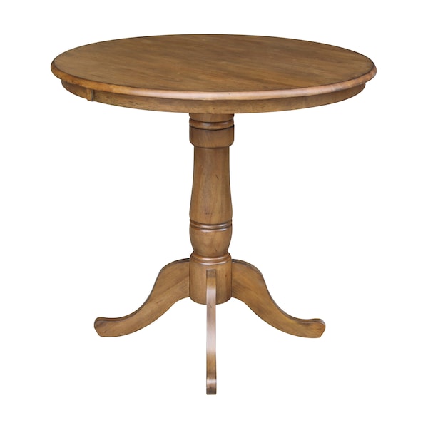 International Concepts Round 36 in Round Top Pedestal Table, 34.9 inH, Pecan, 36 in W, 36 in L, 35.1 in H, Wood, Pecan - K59-36RT-6B
