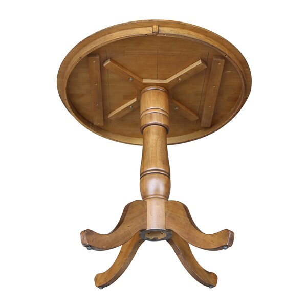 International Concepts Round 36 in Round Top Pedestal Table, 34.9 inH, Pecan, 36 in W, 36 in L, 35.1 in H, Wood, Pecan - K59-36RT-6B