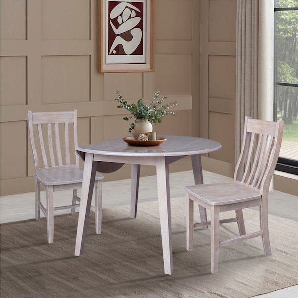 Whitewood Industries Extension Dining Tables, 45 in L, 54 in H, Parawood, 3 Piece - K09-42DL-C61-2