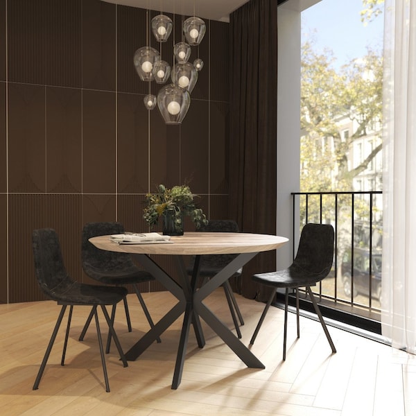 Leisuremod Round 47 in W, 30 in L, MDF/Metal, Maple - RTX47M