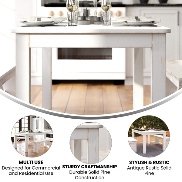 Flash Furniture Rectangle 38" W, 60" L, 29.5" H, Wood, Wood Grain - XA-F-60X38-WH-GG