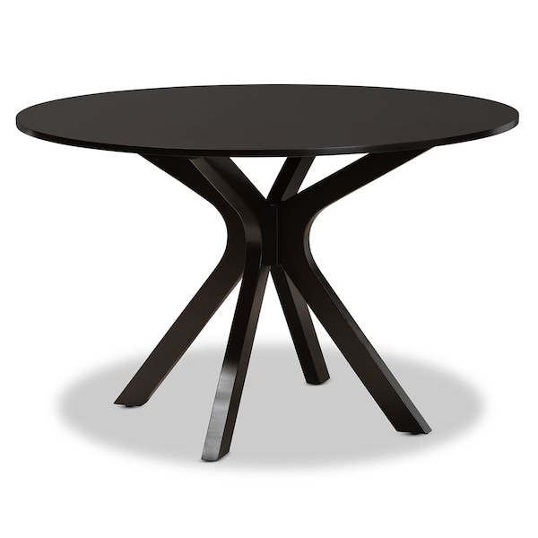 Baxton Studio Kenji Dark Brown Finished 48-Inch-Wide Round Wood Dining Table - 168-10894