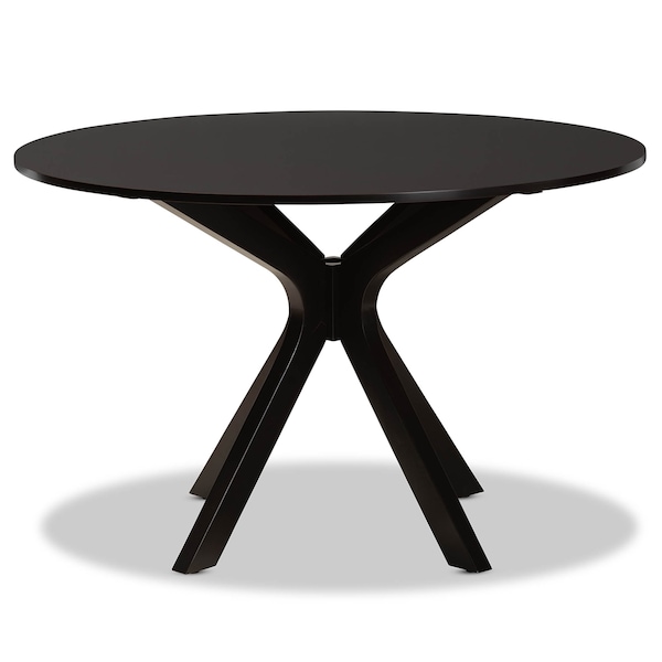 Baxton Studio Kenji Dark Brown Finished 48-Inch-Wide Round Wood Dining Table - 168-10894