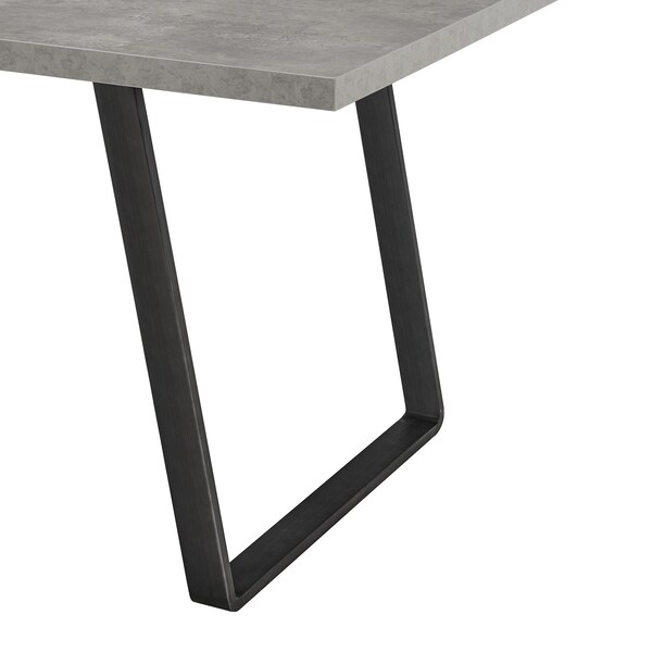 Armen Living Coronado Contemporary Dining Table in Gray Powder Coated Finish with Cement Gray Top - LCCDDIBE