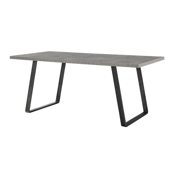 Armen Living Coronado Contemporary Dining Table in Gray Powder Coated Finish with Cement Gray Top - LCCDDIBE