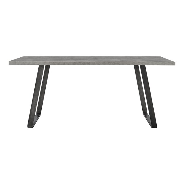 Armen Living Coronado Contemporary Dining Table in Gray Powder Coated Finish with Cement Gray Top - LCCDDIBE