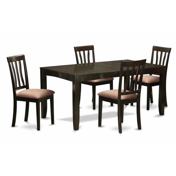 East West Furniture 5 Piece Dining Table Set For 4-Kitchen Tables With Leaf and 4 Kitchen Dining Chairs - LYAN5-CAP-C
