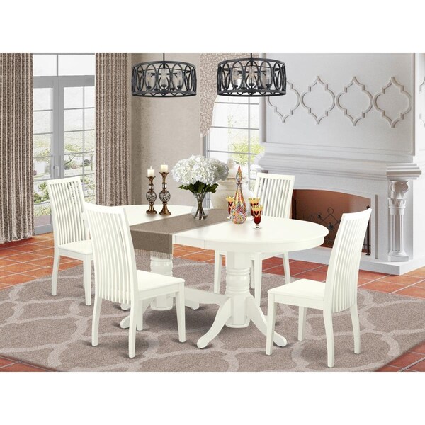 East West Furniture 5 Piece Vancouver Dining-room Set - Linen White - VAIP5-LWH-W
