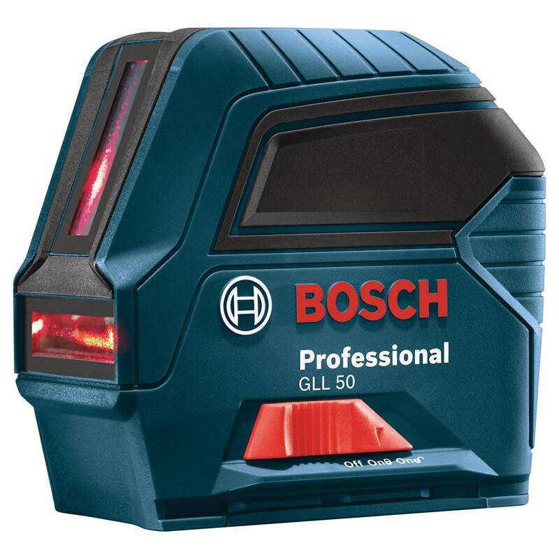 Bosch 50 ft. Cross Line Laser Level Self Leveling with VisiMax Technology, L-Bracket Adjustable Mount and Hard Carrying Case - GLL 50