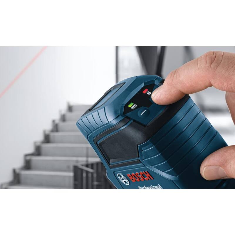 Bosch 50 ft. Cross Line Laser Level Self Leveling with VisiMax Technology, L-Bracket Adjustable Mount and Hard Carrying Case - GLL 50