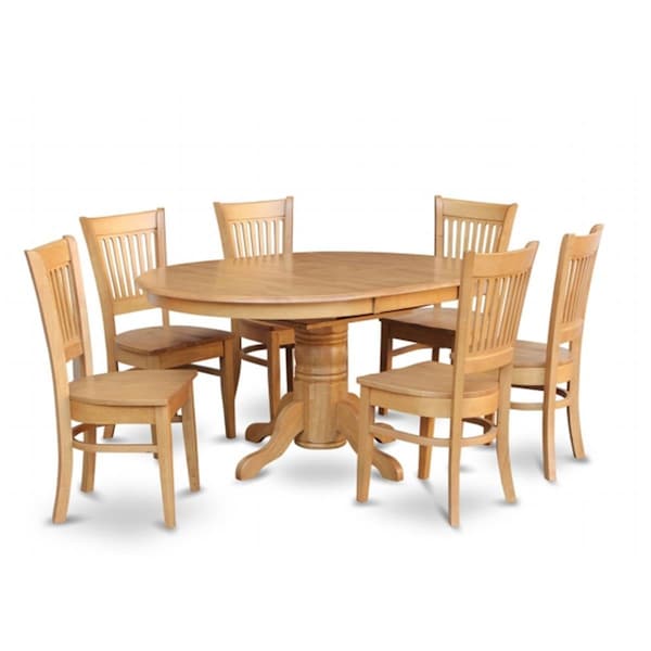 East West Furniture 5 Piece Dining Set-Table and 4 Dinette Chairs - AVVA5-OAK-C
