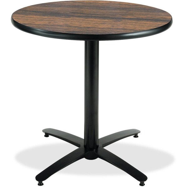 Kfi Round KFI 30in Walnut Round Breakroom Table with Arched X Base, 29 W, 30 L, 29 H - T30RD-B2115-WL