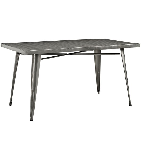 Modway Furniture Alacrity Rectangle Metal Dining Table, Gunmetal - EEI-2033-GME