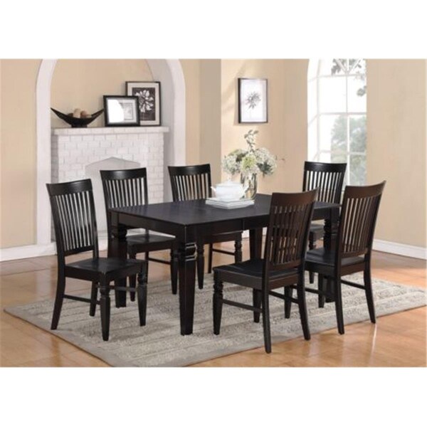 East West Furniture Weston Dining Table with 18 in Butterfly Leaf in Black Finish - WET-BLK-T