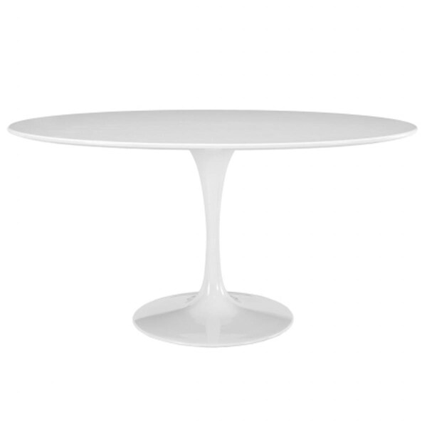East End Imports Lippa 60 in. Oval-Shaped Wood Top Dining Table, White - EEI-1121-WHI