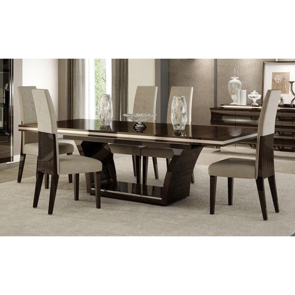 Homeroots 98 x 43 x 30 in. Modern Wenge High Gloss Dining Table - 343994