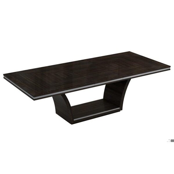 Homeroots 98 x 43 x 30 in. Modern Wenge High Gloss Dining Table - 343994