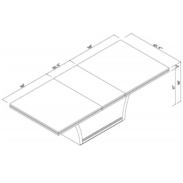 Homeroots 98 x 43 x 30 in. Modern Wenge High Gloss Dining Table - 343994