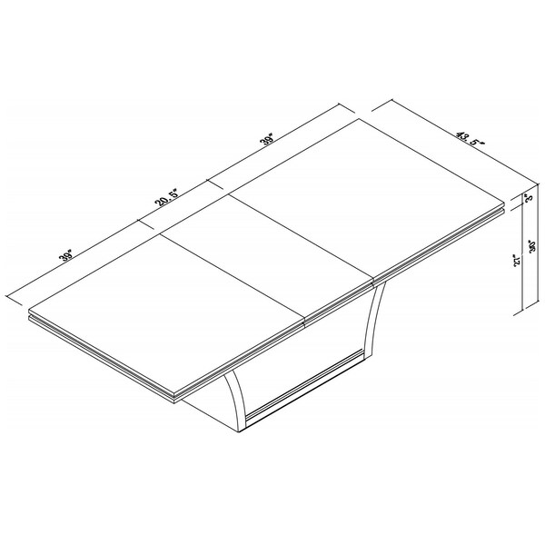 Homeroots 98 x 43 x 30 in. Modern Wenge High Gloss Dining Table - 343994