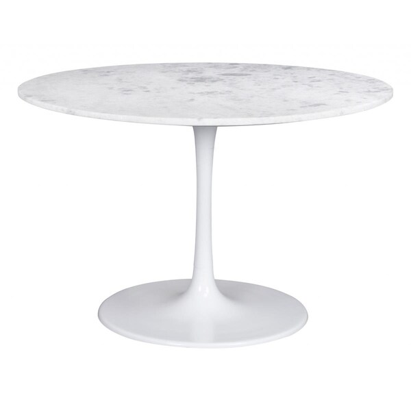 Homeroots 30 x 47 x 47 in. Phoenix Dining Table, White - 394617