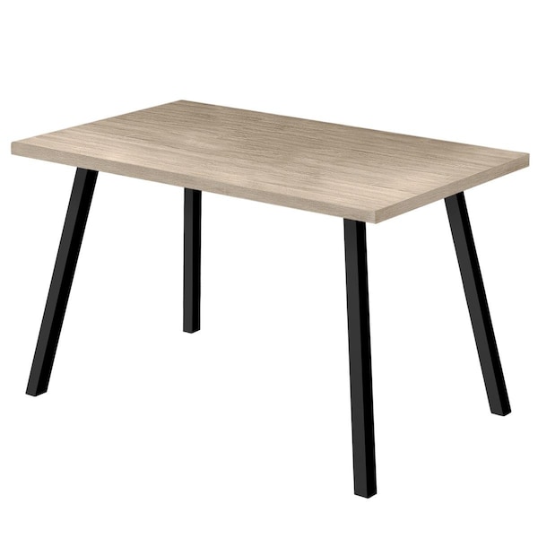 Daphnes Dinnette 36 x 60 in. Dining Table Dark Taupe & Black Metal - DA2451385