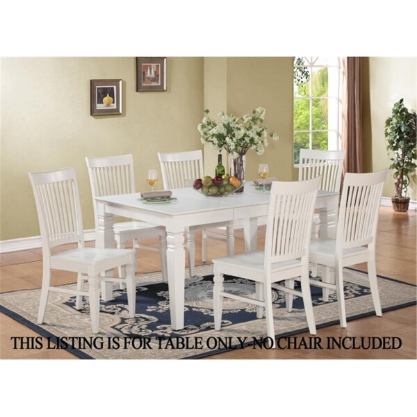 East West Furniture Weston Dining Table with 18 in Butterfly Leaf in Linen White Finish - WET-WHI-T