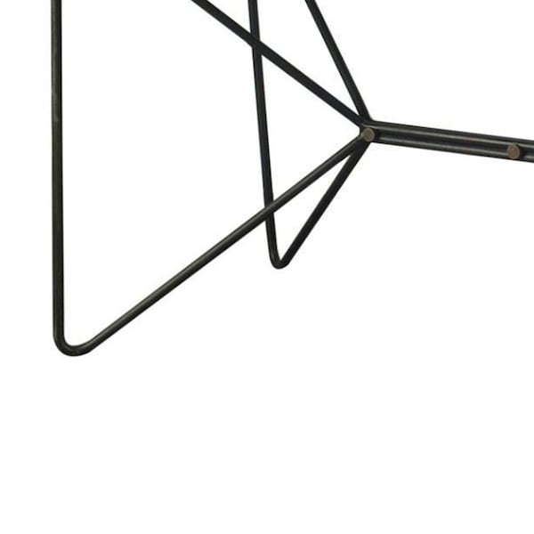 Homeroots Natural Tapered Live Edge Top with Iron Base Dining Table - 380464