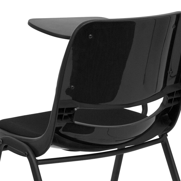 Flash Furniture Right Handed Tablet Arm Chair, Plastic, Bk, 21" W, 25.5" L, 32" H, Black - RUT-EO1-01-PAD-RTAB-GG
