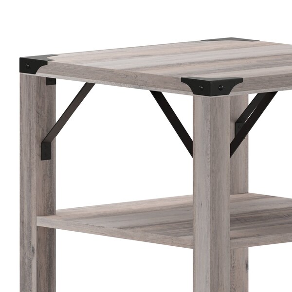 Flash Furniture 17.5 W, 17.5 L, 22 H, Engineered Wood, Gray Wash - ZG-035-GY-GG