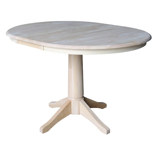 Whitewood Industries Rectangular Fixed Top Extension Pedestal Dining Table, 36 in W, 30.1 in L, 48 in H, Parawood - K79-36RXT-27B