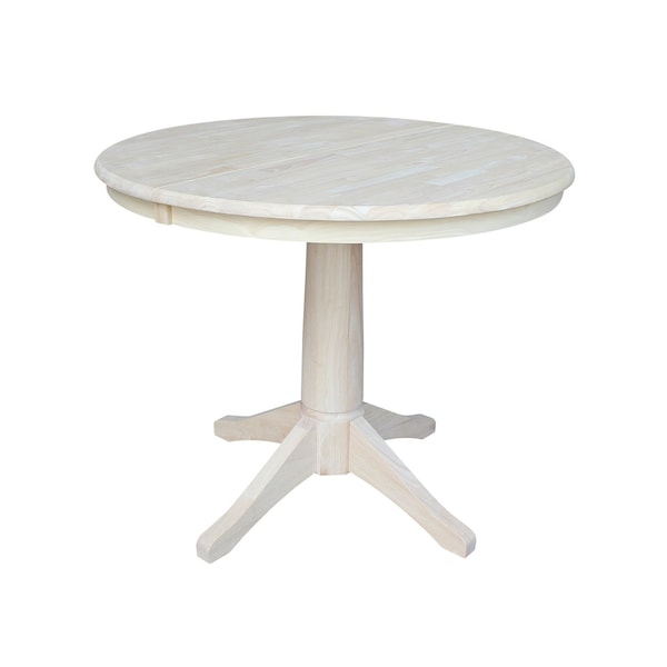Whitewood Industries Rectangular Fixed Top Extension Pedestal Dining Table, 36 in W, 30.1 in L, 48 in H, Parawood - K79-36RXT-27B
