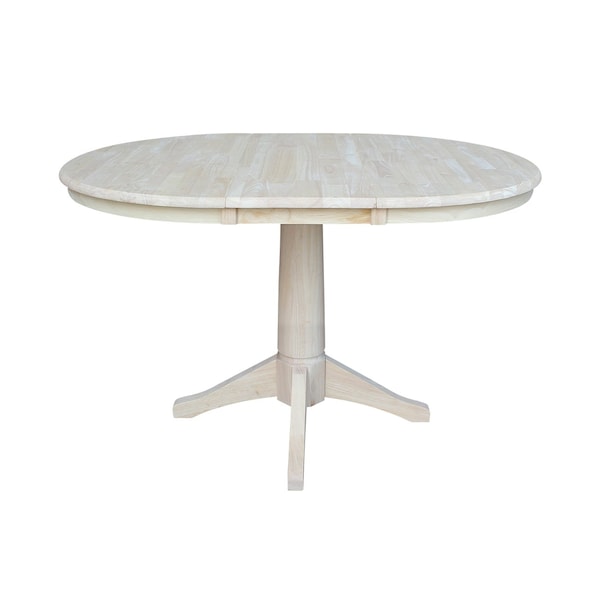 Whitewood Industries Rectangular Fixed Top Extension Pedestal Dining Table, 36 in W, 30.1 in L, 48 in H, Parawood - K79-36RXT-27B