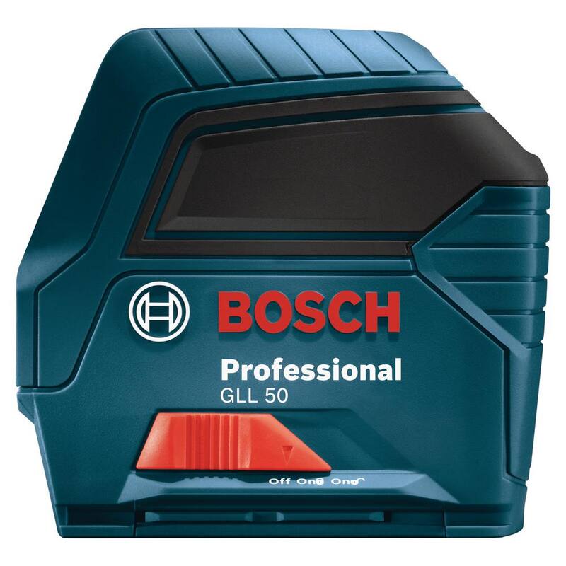 Bosch 50 ft. Cross Line Laser Level Self Leveling with L-Bracket Adjustable Mount and Compact Tripod with Extendable Height - GLL 50 + BT 150