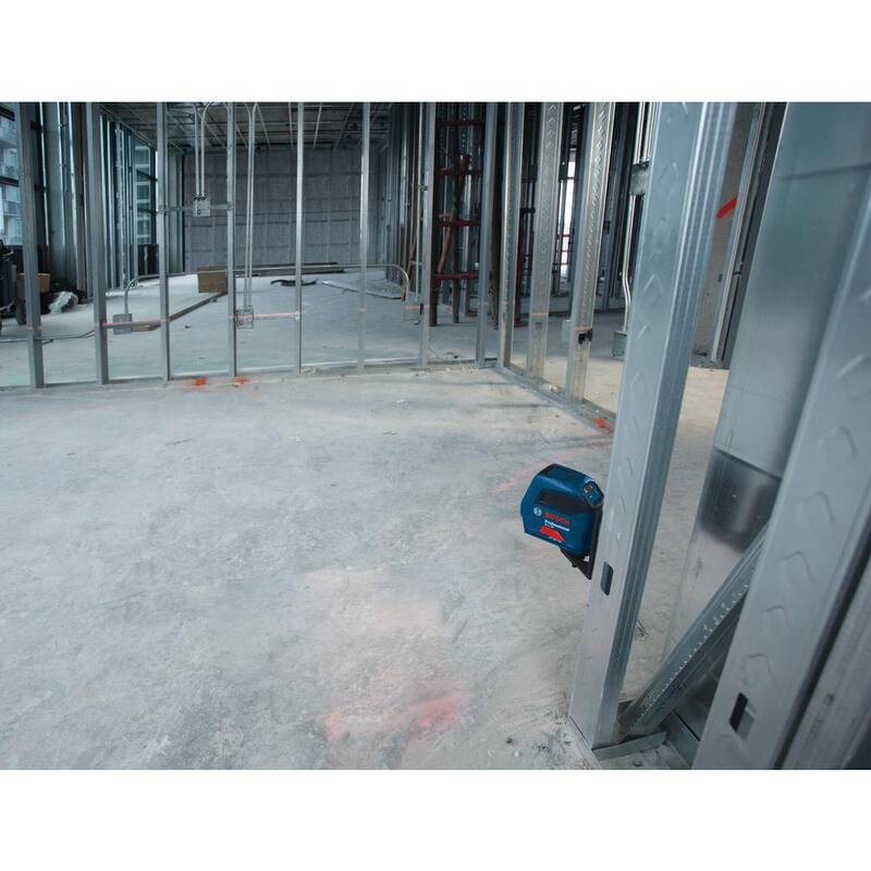 Bosch 50 ft. Cross Line Laser Level Self Leveling with L-Bracket Adjustable Mount and Compact Tripod with Extendable Height - GLL 50 + BT 150