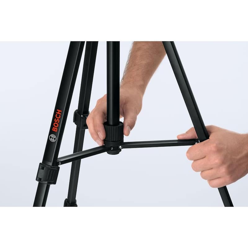 Bosch 50 ft. Cross Line Laser Level Self Leveling with L-Bracket Adjustable Mount and Compact Tripod with Extendable Height - GLL 50 + BT 150