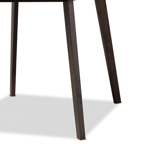 Baxton Studio Britte Light Grey Upholstered Dark Oak Wood 5-Piece Dining Set - 161-10466-10464