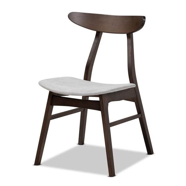 Baxton Studio Britte Light Grey Upholstered Dark Oak Wood 5-Piece Dining Set - 161-10466-10464