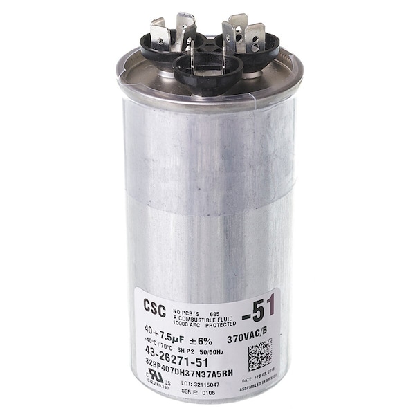 Rheem 43-26271-51 Capacitor 40/7.5/370 - 43-26271-5