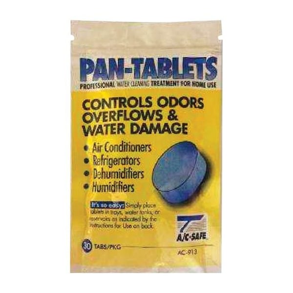 A/C Safe AC Safe 4905956 Air Conditioner Pan Cleaner Tablets; Pack of 30 - 12 per Case - 4905956