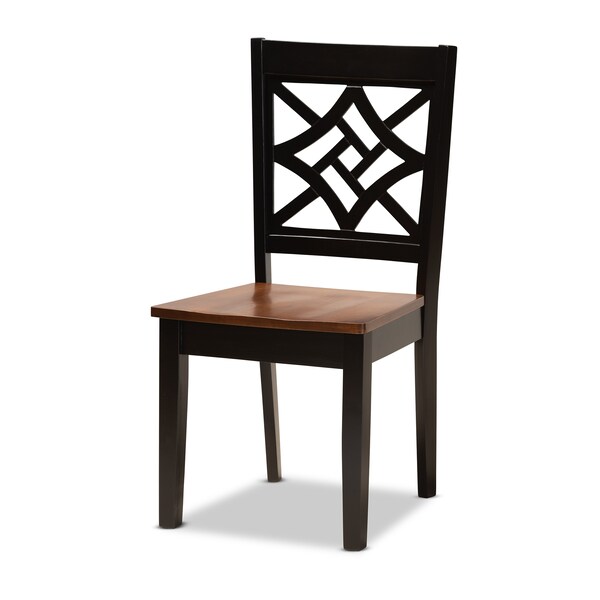 Baxton Studio Rava Modern and Contemporary Two-Tone Dark Brown and Walnut Brown Finished Wood 5-Piece Dining Set - 179-11389-10896-ZORO