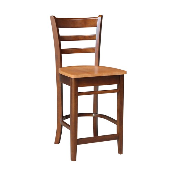 International Concepts 36 in. Round Pedestal Counter Height Table with 2 Emily Counter Height Stools - 3 Piece Set - K58-36RT-S6172-2