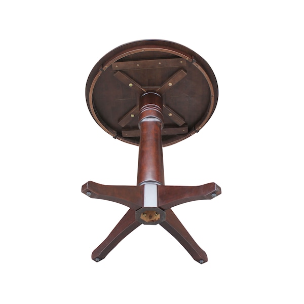 International Concepts Round 30 in Round Top Pedestal Table, 34.9 inH, Rich Mocha, 30 in W, 30 in L, 35.9 in H, Wood - K15-30RT-27B-6B