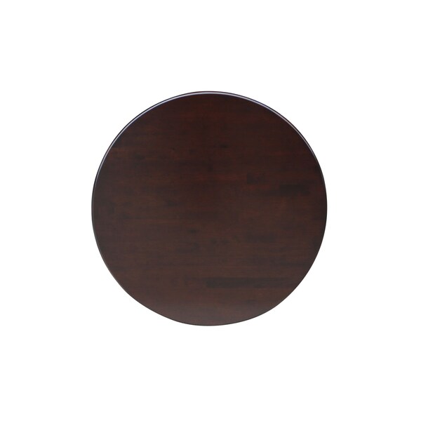 International Concepts Round 30 in Round Top Pedestal Table, 34.9 inH, Rich Mocha, 30 in W, 30 in L, 35.9 in H, Wood - K15-30RT-27B-6B