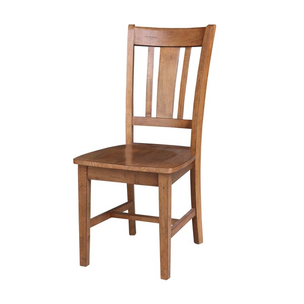 International Concepts 42 in. Solid Wood Round Dual Drop Leaf Dining Table with 4 Chairs in Distressed Oak - K42-42DL-C10-4